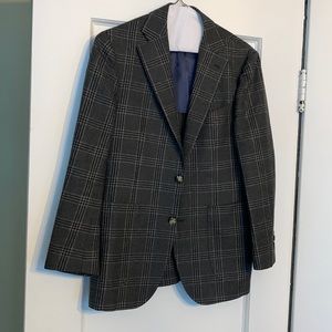 Suitsupply 40S Havana Sport Coat Grey Check Wool Flannel